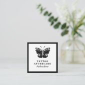 Bold Black Butterfly Tattoo Aftercare Instructions Vierkante Visitekaartje (Staand voorkant)