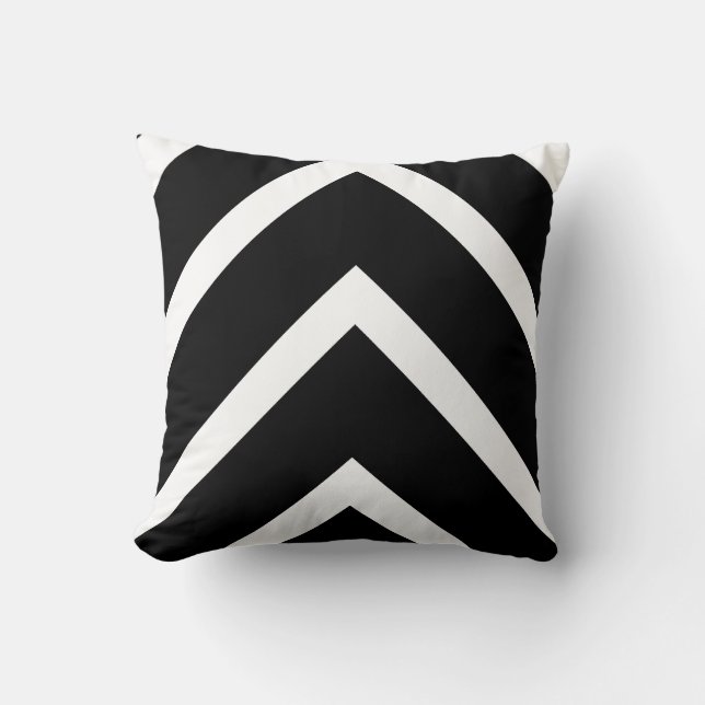 Bold Black Chevron Kussen (Voorkant)