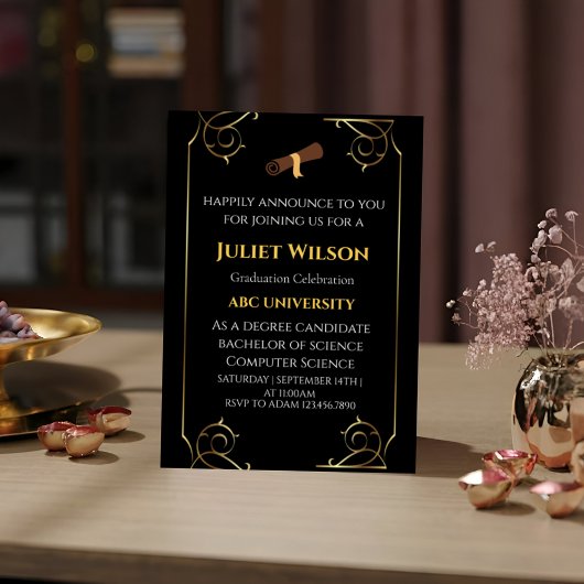 Bold Black college afstuderen stijlvolle start Kaart