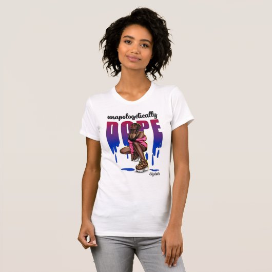 Bold Black Diva met Chic Modern Flair T-shirt (Voorkant volledig)