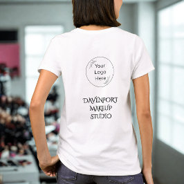 Bold Black Employee Name Business Logo T-shirt