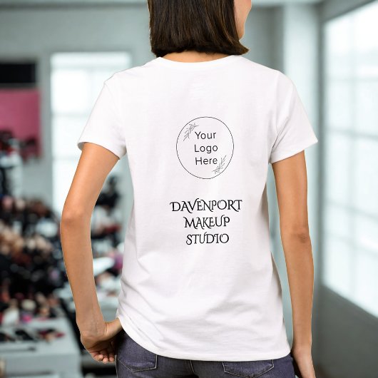 Bold Black Employee Name Business Logo T-shirt