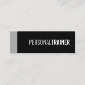 Bold Black en Grey Personal Trainer Mini Visitekaartje (Voorkant)