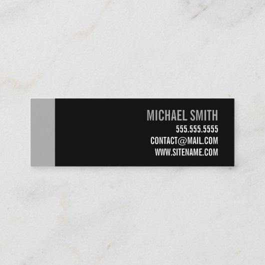 Bold Black en Grey Personal Trainer Mini Visitekaartje (Achterkant)