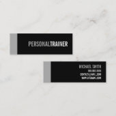 Bold Black en Grey Personal Trainer Mini Visitekaartje (Voorkant / Achterkant)