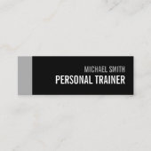 Bold Black en Grey Personal Trainer Mini Visitekaartje (Voorkant)