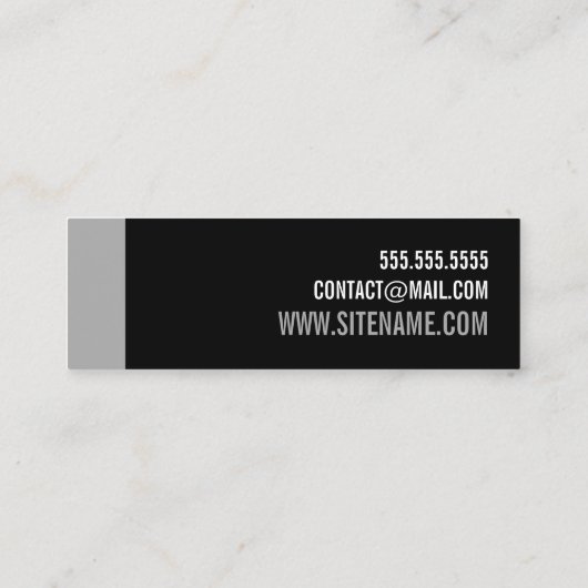 Bold Black en Grey Personal Trainer Mini Visitekaartje (Achterkant)