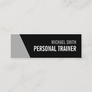 Bold Black en Grey Personal Trainer Mini Visitekaartje