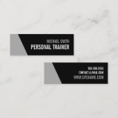 Bold Black en Grey Personal Trainer Mini Visitekaartje (Voorkant / Achterkant)