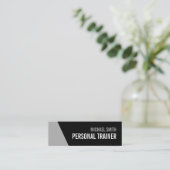 Bold Black en Grey Personal Trainer Mini Visitekaartje (Staand voorkant)