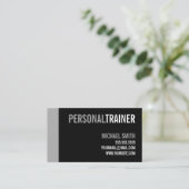Bold Black en Grey Personal Trainer Visitekaartje (Staand voorkant)