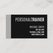 Bold Black en Grey Personal Trainer Visitekaartje (Voorkant)