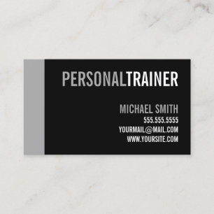 Bold Black en Grey Personal Trainer Visitekaartje
