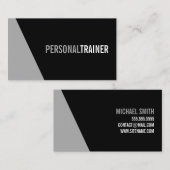 Bold Black en Grey Personal Trainer Visitekaartje (Voorkant / Achterkant)