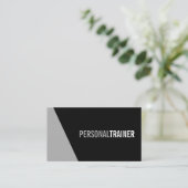 Bold Black en Grey Personal Trainer Visitekaartje (Staand voorkant)