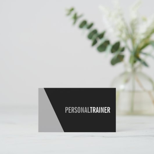 Bold Black en Grey Personal Trainer Visitekaartje (Staand voorkant)