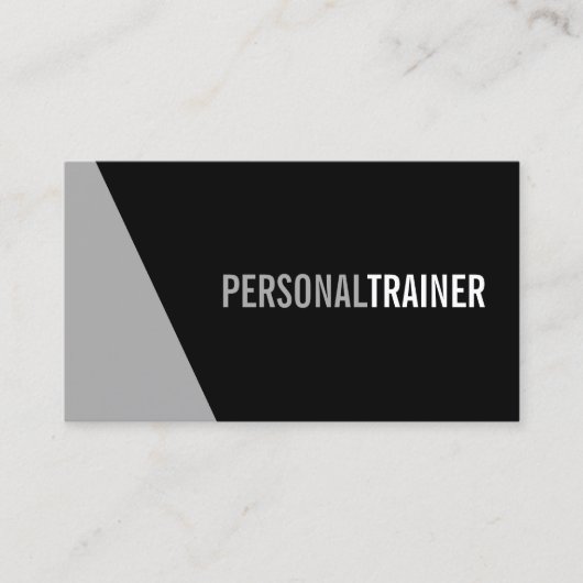 Bold Black en Grey Personal Trainer Visitekaartje (Voorkant)