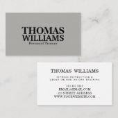 Bold Black en Grey Personal Trainer Visitekaartje (Voorkant / Achterkant)