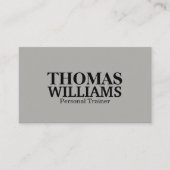 Bold Black en Grey Personal Trainer Visitekaartje (Voorkant)