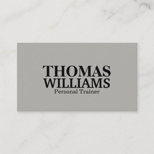 Bold Black en Grey Personal Trainer Visitekaartje (Voorkant)