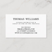 Bold Black en Grey Personal Trainer Visitekaartje (Achterkant)