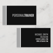 Bold Black en Grey Personal Trainer Visitekaartje (Voorkant / Achterkant)