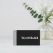 Bold Black en Grey Personal Trainer Visitekaartje (Staand voorkant)