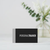 Bold Black en Grey Personal Trainer Visitekaartje (Staand voorkant)