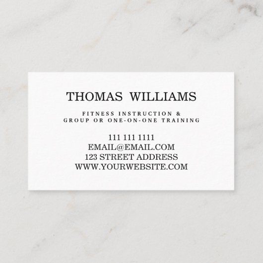 Bold Black en Grey Personal Trainer Visitekaartje (Achterkant)