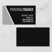 Bold Black en Grey Personal Trainer Visitekaartje (Voorkant / Achterkant)