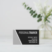 Bold Black en Grey Personal Trainer Visitekaartje (Staand voorkant)