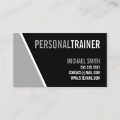 Bold Black en Grey Personal Trainer Visitekaartje (Voorkant)