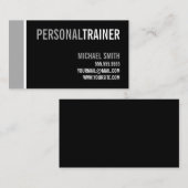 Bold Black en Grey Personal Trainer Visitekaartje (Voorkant / Achterkant)
