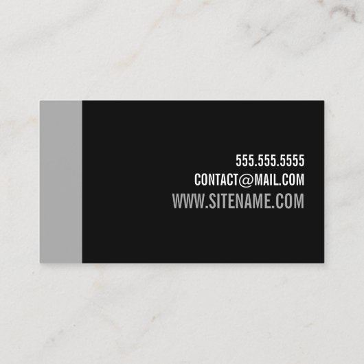 Bold Black en Grey Personal Trainer Visitekaartje (Achterkant)