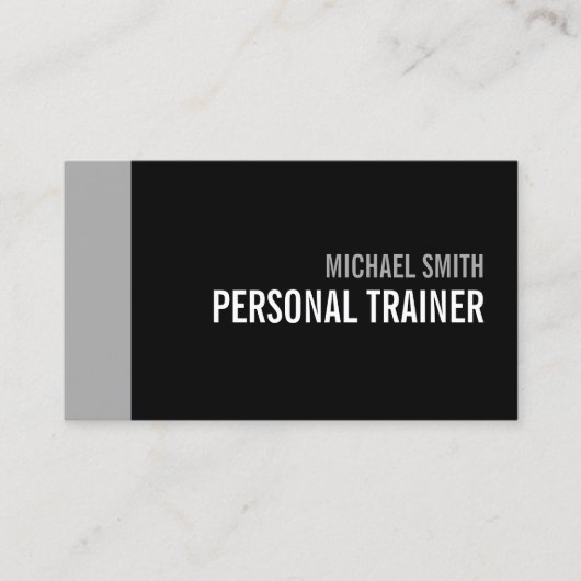 Bold Black en Grey Personal Trainer Visitekaartje (Voorkant)