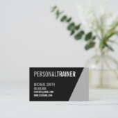 Bold Black en Grey Personal Trainer Visitekaartje (Staand voorkant)