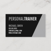 Bold Black en Grey Personal Trainer Visitekaartje (Voorkant)