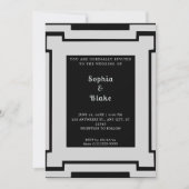 Bold Black en Silver Art Deco Wedding Kaart (Voorkant)