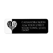 Bold Black en White Filigree Return Address Label (Voorkant)