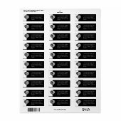 Bold Black en White Filigree Return Address Label (Full Sheet)