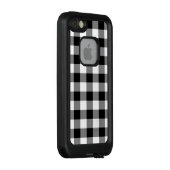 Bold Black en White Gingham Pset LifeProof iPhone Hoesje (Achterkant / rechts)