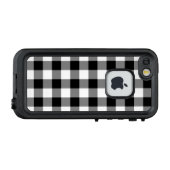 Bold Black en White Gingham Pset LifeProof iPhone Hoesje (Achterkant (horizontaal))