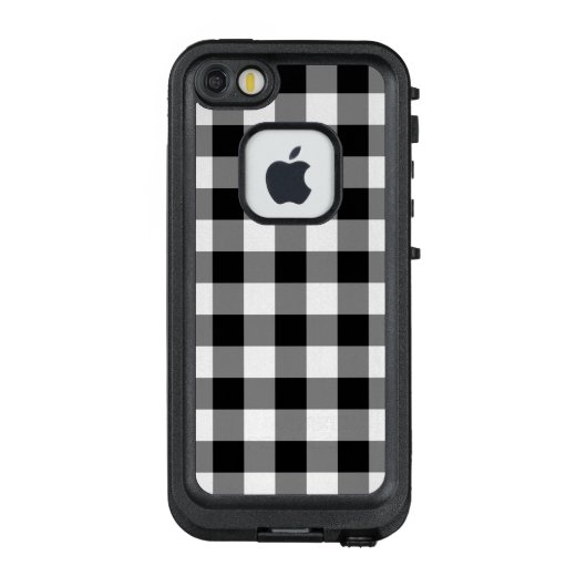 Bold Black en White Gingham Pset LifeProof iPhone Hoesje (Achterkant)