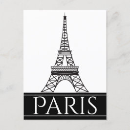Bold Black en White Paris Eiffel Tower Briefkaart