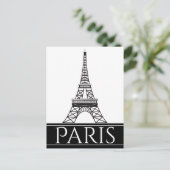 Bold Black en White Paris Eiffel Tower Briefkaart (Staand voorkant)