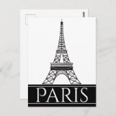 Bold Black en White Paris Eiffel Tower Briefkaart (Voorkant / Achterkant)