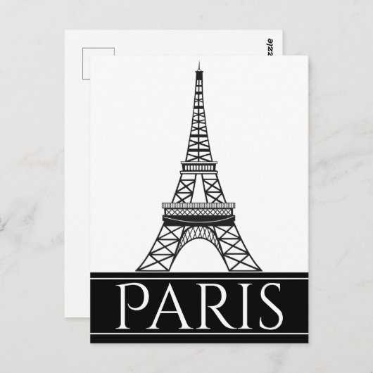Bold Black en White Paris Eiffel Tower Briefkaart (Voorkant / Achterkant)
