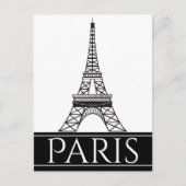 Bold Black en White Paris Eiffel Tower Briefkaart (Voorkant)