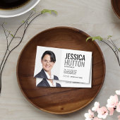 Bold Black en White Personal Photo Visitekaartje