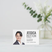 Bold Black en White Personal Photo Visitekaartje (Staand voorkant)